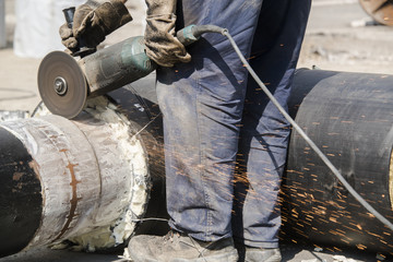 Grinding with sparks