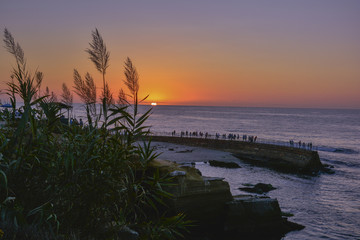 Sunset or Sunrise Ocean scenic view 