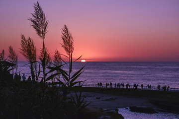 Sunset or Sunrise Ocean scenic view 