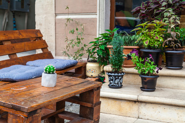 coffee table in small city central europe