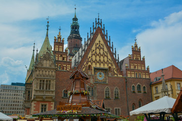 Fototapeta na wymiar City Hall Old Town in Wroclaw at summer time 
