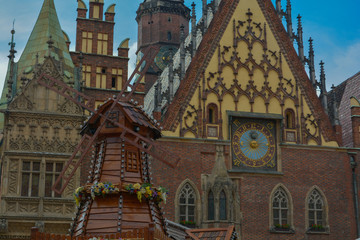 City Hall Old Town in Wroclaw at summer time 