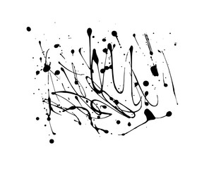 Obraz na płótnie Canvas vector splashes of blobs of drops, for decoration, ink spots of paint, thick ink stripes