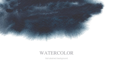 Abstract watercolor and ink blot painted background. Isolated.