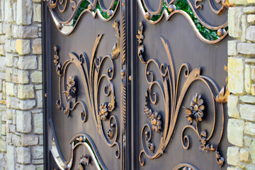 The fragment of forged metal products. close-up