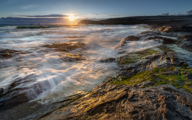 Surf over Rocks, Constantine Bay, Cornwall