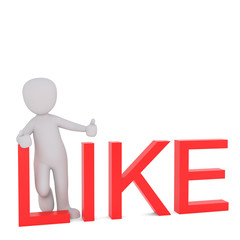 capital LIKE letters in red