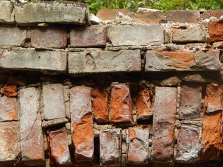 Old wall made of red brick
