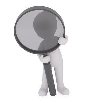 search in the internet with a magnifying glass