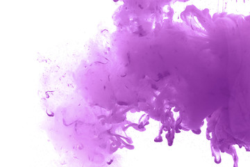 Acrylic colors and ink in water.