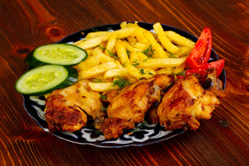 Roasted chicken leg