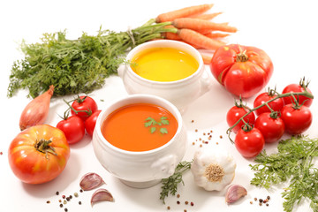 vegetable soup and ingredients