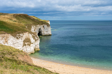 Beautiful North Landing Beach and cove on the Yorkshire Coast UK