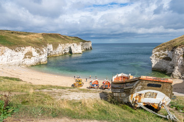 Beautiful North Landing Beach and cove on the Yorkshire Coast UK