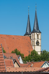 Obraz premium Kirchtürme der Stadtkirche in Bad Wimpfen