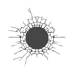 Crack In Floor, Broken Concrete Wall