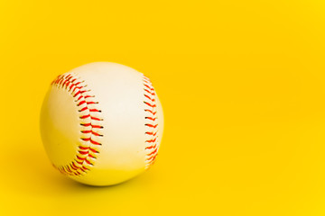 standard white baseball ball with seam red thread