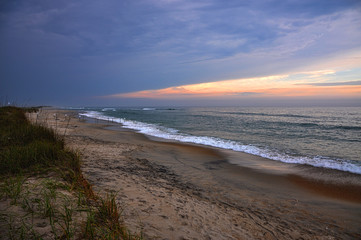 Fototapeta na wymiar Cape Hatteras National Seashore sunset, on Hatteras Island, North Carolina, USA.