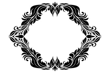 Filigree floral frame. Ornamental decoration in vintage style