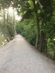 Obraz premium walking path next to canal