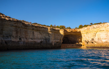 Algarve Seashore and Caves. Exposure done in a boat tour in the Lagoa seashore, Algarve, Portugal,