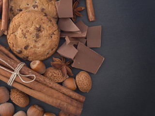 biscuits with chocolate and nuts