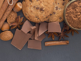 biscuits with chocolate and nuts