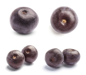 Obraz premium Set with acai berries on white background. Organic superfood