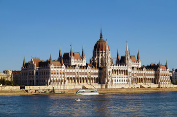 One of the symbols of the capital of Hungary. Hungarian parliament building located on the bank of the Danube.