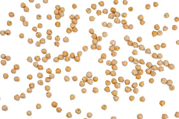 Peas isolated on white. The view from the top