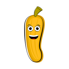 Happy banana cartoon character emote