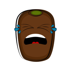 Crying kiwi cartoon character emote