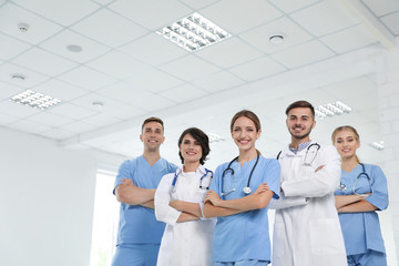 Team of doctors in uniform at workplace