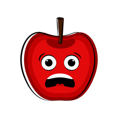 Surprised apple cartoon character emote