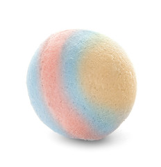 Bath bomb on white background. Beauty accessory