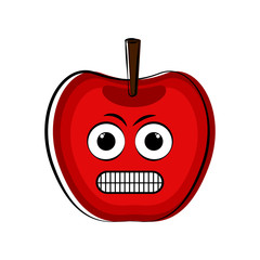 Angry apple cartoon character emote