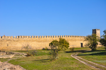 Akkermanskaya fortress. Fortress wall and panoramas inside the fortress. 
