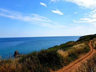 landscape with sea and blue sky