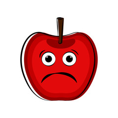 Sad apple cartoon character emote
