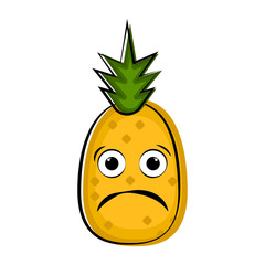 Sad pineapple cartoon character emote