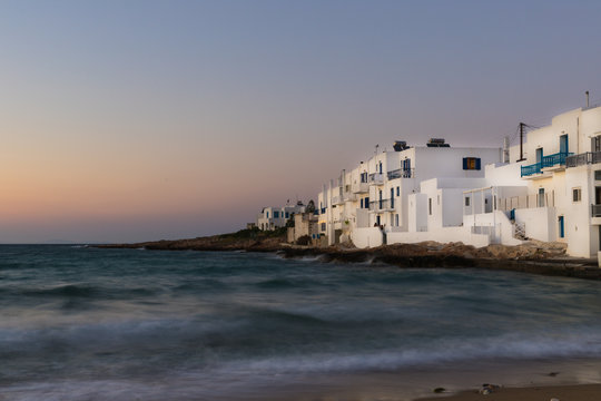 White houses in Naousa, Paros, Greece
