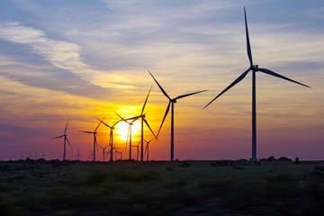wind turbines at sunset © Joshua Martin Art