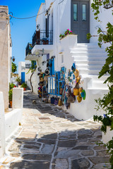 Alley in Lefkes village, Paros, Greece