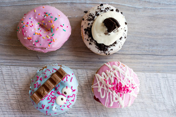 Various donuts from above