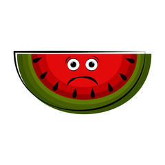 Sad watermelon cartoon character emote