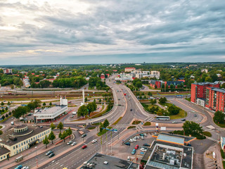 Bridge crossing the railway in the city of Turku.