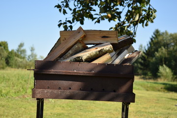 barbecue with firewood
