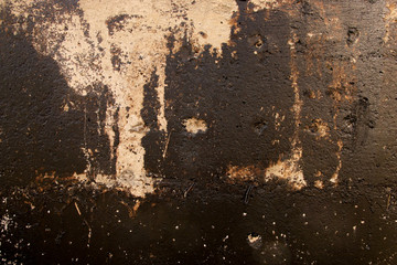 Poorly Black Painted Concrete Wall Texture