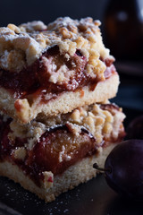Delicious plum crumble cake