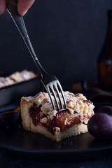 Delicious plum crumble cake